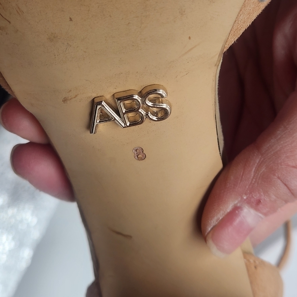 ABS Open-toed Rhinestone Pumps Size 8 - Picture 12 of 14